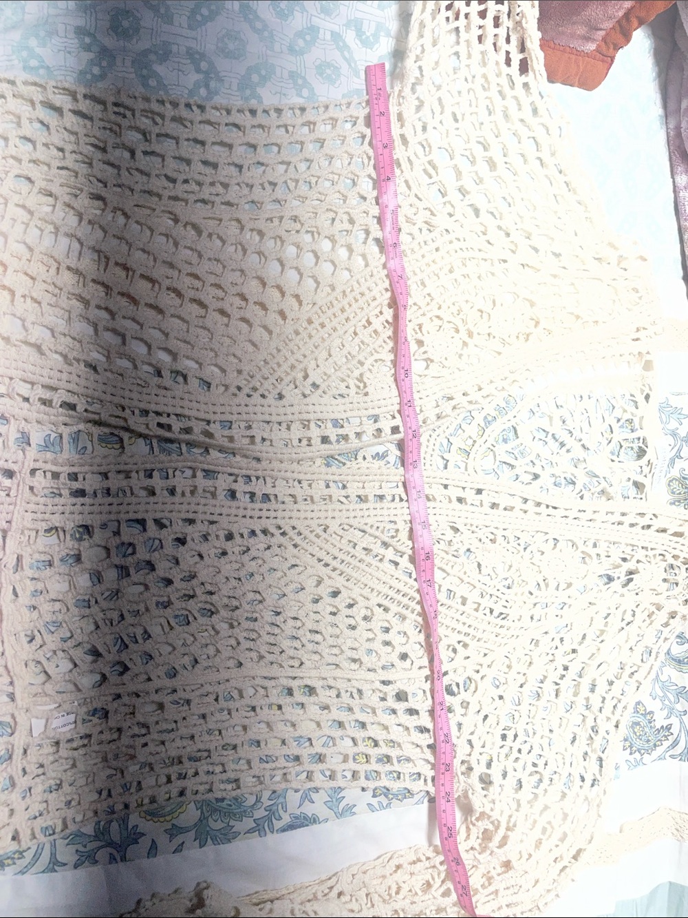 Rebellion Cream Crochet Open-Front Cardigan - Picture 7 of 7